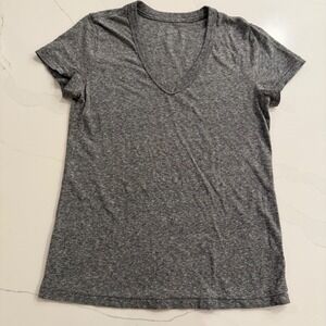 Universal Thread Womens Grey Heathered V-Neck Short Sleeve T-Shirt Size XS